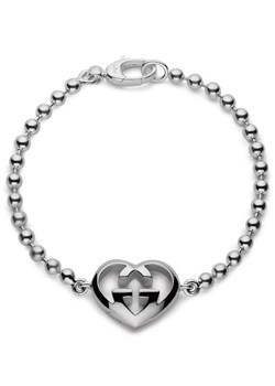 Britt Silver GG Heart 17cm Bracelet