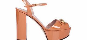 Gucci Orange leather platform high heels
