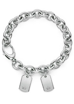 Silver Dog Tag 19cm Bracelet