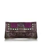 Guess Angie - Studded Eco-Leather and Suede Clutch