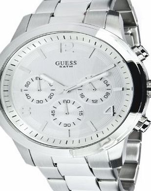 Guess Unisex W12605L1 Chronograph Watch with a Silver Dial and Stainless Steel Bracelet