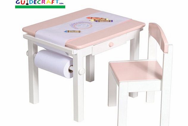 GuideCraft  Art Table and Chair Set (Pink)