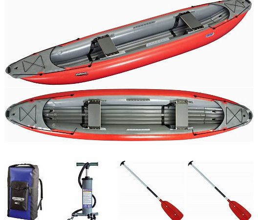 Gumotex Palava Canoe Package - Canoe, 2 Paddles, Pump, Bag - RED