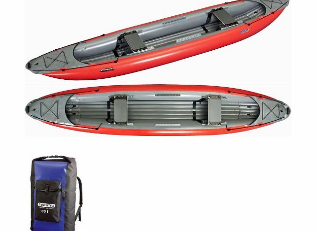 Gumotex PALAVA High Pressure Inflatable CANOE with Ruck Sack Dry Bag - Red