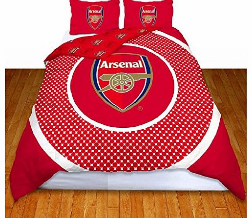 Gunners OFFICIAL Arsenal FC Bullseye Double Reversible Duvet Cover and Pillowcase Set (ARSNLDD1)