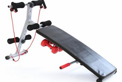  Folding Sit Up AB Bench with Power Ropes and Dumbbells