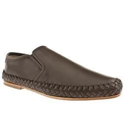 Male Caligula Weave Loafer Leather Upper Casual Shoes in Dark Brown