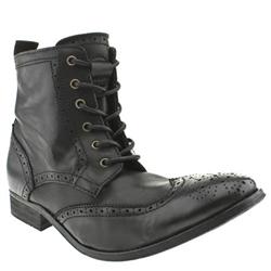 H By Hudson Male Highlander Brogue Boot Leather Upper Casual Boots in Black