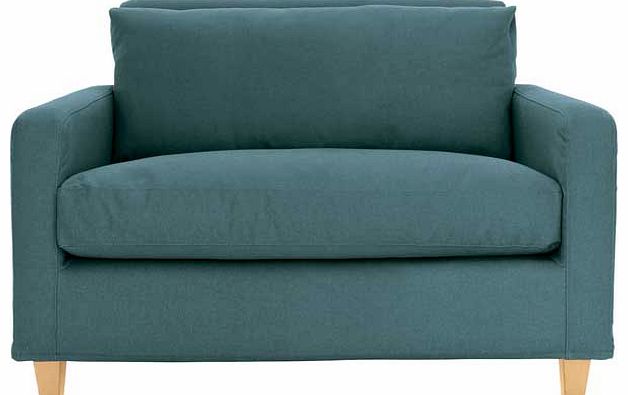 Habitat Chester Blue Compact Sofa with Oak Feet
