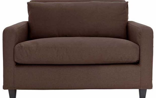 Habitat Chester Brown Compact Sofa with Dark