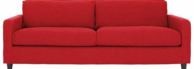 Habitat Chester Red 3 Seat Sofa with Dark