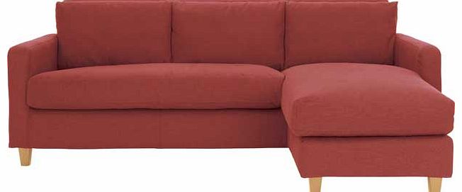 Habitat Chester Red Chaise Sofa with Oak Feet