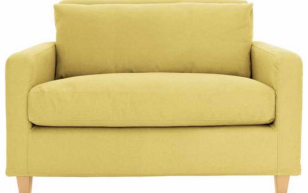 Habitat Chester Yellow Compact Sofa with Oak Feet