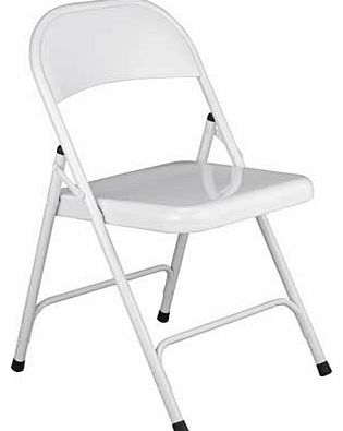 Macadam White Metal Folding Chair