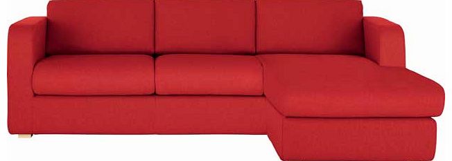 Habitat Porto Red Fabric Reversible Chaise Sofa