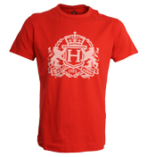 Red T-Shirt with Printed Design