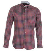 Vintage Blue and Red Check Slim Fit Shirt
