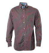 White and Red Check Long Sleeve Shirt