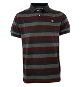 Wine Red and Navy Pique Polo Shirt