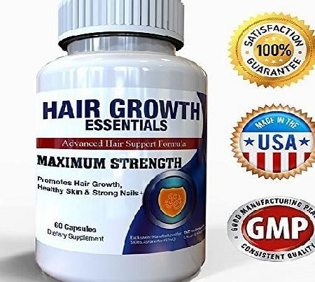 Hair Growth Essentials #1 Rated Hair Loss Supplement for Women and Men - 30 Day Supply