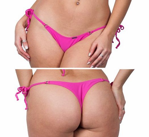 Halcyon Blue Misty Thong Bikini Bottom - Pink - Small
