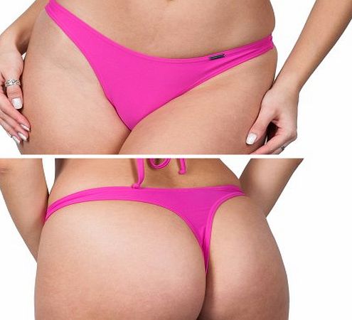Halcyon Blue Thea Thong Bikini Bottom - Pink - Large