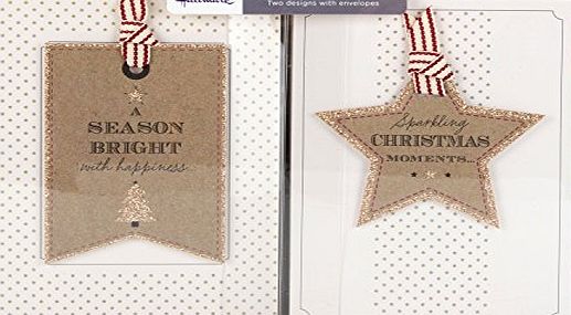 Hallmark Handmade Christmas Card Pack Sparkling Moments - 10 Cards, 2 Designs