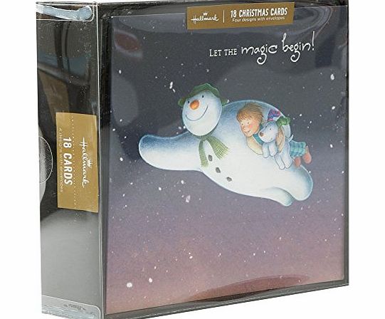 Signature Silver Foil The Snowman Design Boxed Christmas Card (Pack of 18)