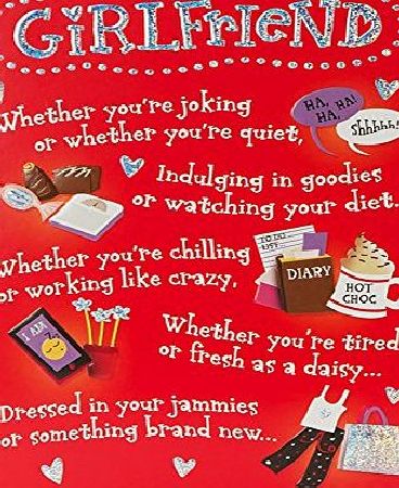 Hallmark Valentines Day Girlfriend Humour Foiled Decoration Card - Medium