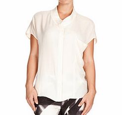Cream short-sleeved blouse