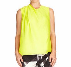 Lemon high-neck sleeveless blouse