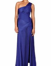 Purple one shoulder maxi dress