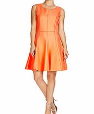 Sorbet orange pleated mini dress