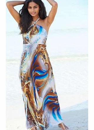 Neck Print Beach-to-Bar Dress