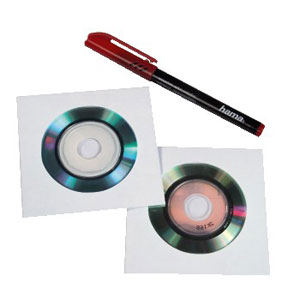 Mini CD and DVD (8cm) - Storage Sleeves (White) Pack of 25 - 51078
