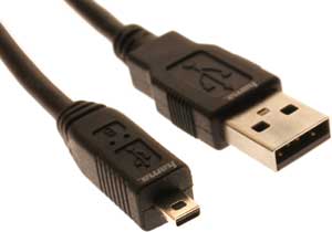 USB 2.0 Cable USB-A Plug - mini USB-B Plug (ref. B8), 1.8 m - 74204