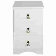 Hampshire 3 Drawer Bedside, White