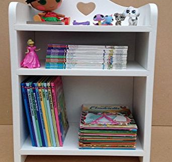 Handmade Furniture SGS Childrens Bedside Table, Cabinet, Storage Unit, Bookcase, Girls Bedroom Furniture With Love Heart Cut Out.
