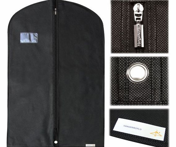 Breathable Smart Black Suit Garment Clothes Covers Bags - 100cm - Suit size