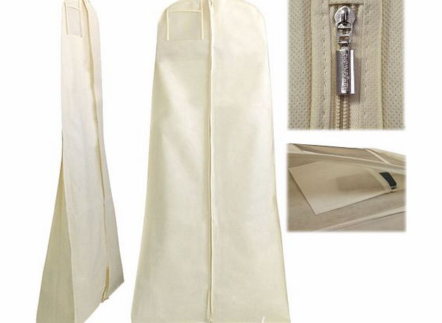 Breathable Wedding Gown Dress Garment Clothes Cover Bag 72`` Zip with SECRET INTERNAL ZIPPED POCKET