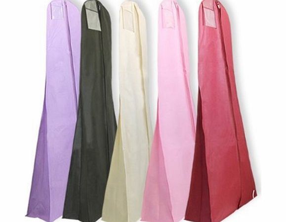 HANGERWORLD  Pack of 5 Breathable Wedding Gown Dress Garment Clothes Cover Bags - 72`` (183cm)