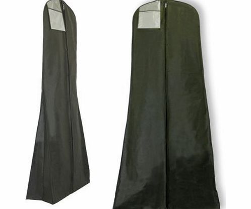 HANGERWORLD  Single Black Breathable Wedding Gown Dress Garment Clothes Cover Bag with Secret Internal Zipped Pocket 72``(183cm) Long
