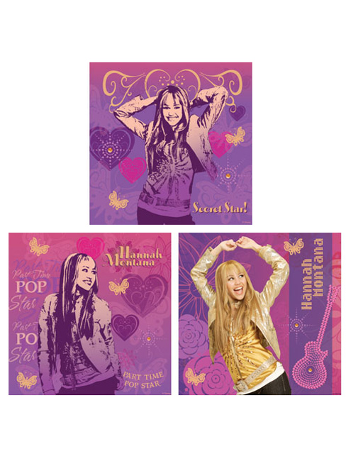 Hannah Montana Wall Stickers Art Squares 3 large pieces
