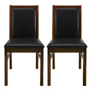 Hanoi Pair of Dining Chairs, Walnut Finish