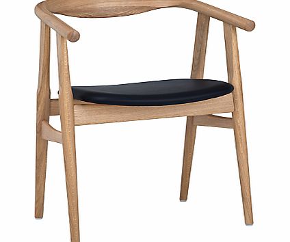Hans Wegner The ``U`` Chair, Oak/Black Leather