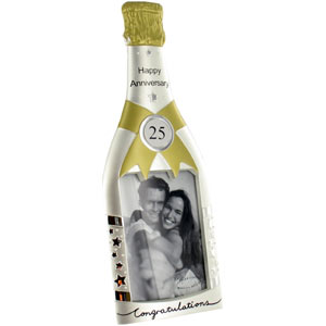 happy 25th Anniversary Champagne Bottle Frame
