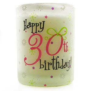 Happy 30th Birthday Vanilla Candle Votive