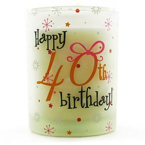 Happy 40th Birthday Vanilla Candle Votive