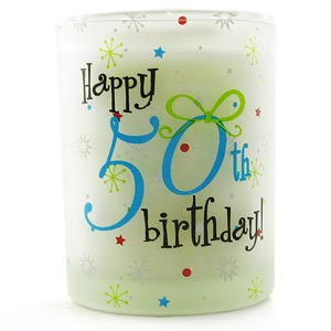 Happy 50th Birthday Vanilla Candle Votive