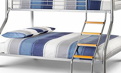 Happy Beds Bunk Bed Atlas Triple Sleeper Solid Metal With 2x Pocket Sprung Mattresses 3 Single 90 x 190 cm 46 Double 135 x 190 cm